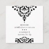 名刺ダマエレガントススタイリッシュ白黒 スクエア名刺 (裏面)