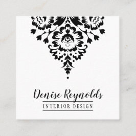 名刺ダマエレガントススタイリッシュ白黒 スクエア名刺