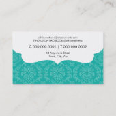 名刺ダマスクスタイリッシュパターンジェードグリーン 名刺 (裏面)