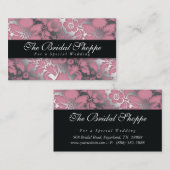 名刺ダ結婚マスクフローラシルバーピンク 名刺 (正面/裏面)