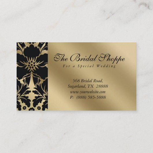 名刺ダ結婚マスクフローラ金ゴールドブラック 名刺 (裏面)