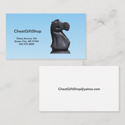 名刺チェスの画像。 名刺 (正面/裏面)