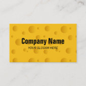 名刺テンプレートが穴のある黄色のチーズ 名刺 (正面)