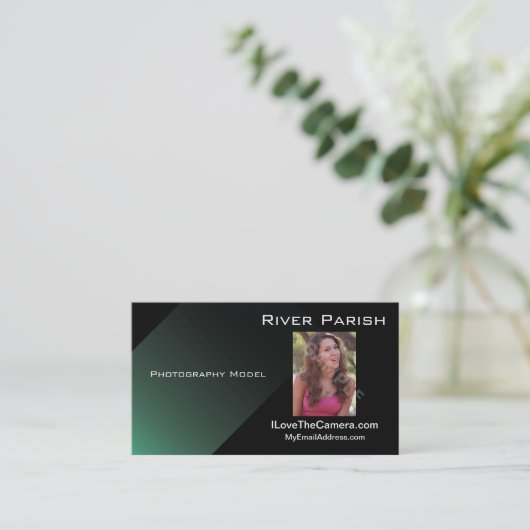 名刺テンプレートのヘッドショットモデルアクター 名刺 (スタンド正面)