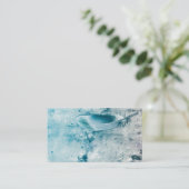 名刺テンプレートの青い羽毛フォトアート 名刺 (スタンド正面)