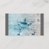 名刺テンプレートの青い羽毛フォトアート 名刺 (裏面)