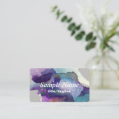 名刺テンプレート水彩抽象芸術 名刺 (スタンド正面)