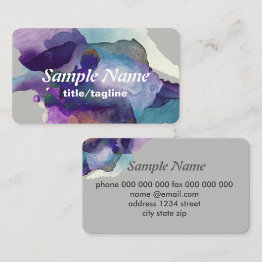 名刺テンプレート水彩抽象芸術 名刺 (正面/裏面)