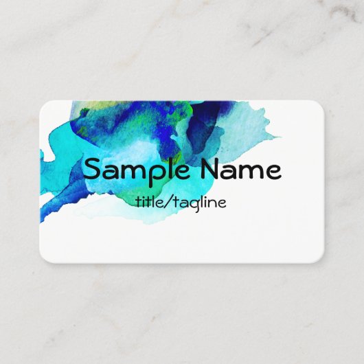 名刺テンプレート水彩抽象芸術 名刺 (正面)