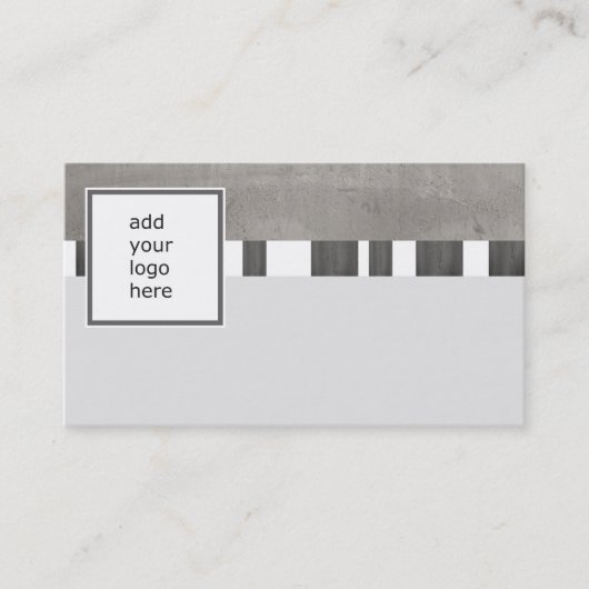 名刺テンプレート独自のロゴを灰色で追加 名刺 (正面)