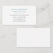 名刺テンプレート（白と青のミニマリスト） 名刺 (正面/裏面)