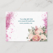 名刺デザインのピンクグリッターと 名刺 (裏面)