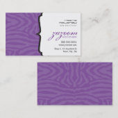 名刺トレンディーゼブラストライプ紫色 名刺 (正面/裏面)
