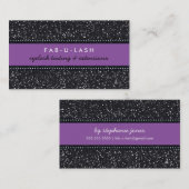 名刺トレンディーモダングリッター紫ブラック 名刺 (正面/裏面)