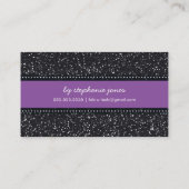 名刺トレンディーモダングリッター紫ブラック 名刺 (裏面)