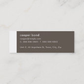 名刺トレンディーモダンシンプルタブ茶 スキニー名刺 (裏面)