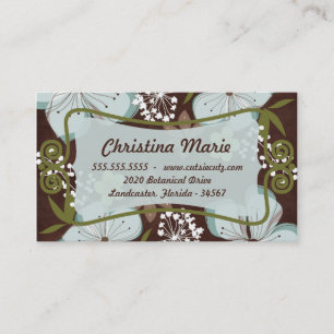 名刺ハワイアンブルーフラワー 名刺