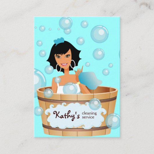 名刺バケットの泡（青）のクリーニング 名刺 (正面)