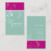 名刺バーかわいらしブエレガントピンクのミントグリーン 名刺 (正面/裏面)
