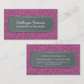名刺パッモダンクはっきりしたピンクグリッター 名刺 (正面/裏面)