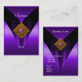 名刺パープルエレガント金ゴールドジュエル 名刺 (正面/裏面)