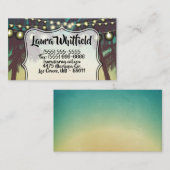 名刺ビーチサンセットパームツリーストリングライト 名刺 (正面/裏面)