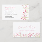 名刺ピンクかわいらしの花茎 名刺 (正面/裏面)