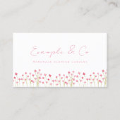 名刺ピンクかわいらしの花茎 名刺 (裏面)