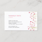 名刺ピンクかわいらしの花茎 名刺 (正面)