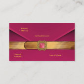 名刺ピンクベルベット金ゴールドクラッチ財布 名刺 (裏面)