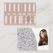 名刺ピンクローズグリッターインテリアデコア 名刺 (正面/裏面)