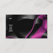 名刺ピンク抽象芸術ブラック 名刺 (裏面)