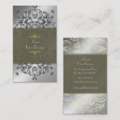 名刺フローラダマスクのシルバートーンオントーン 名刺 (正面/裏面)