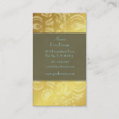 名刺フローラダマスクティール（緑がかった色）金ゴールド 名刺 (裏面)