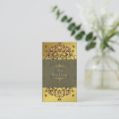 名刺フローラDamaskの銅線金ゴールド 名刺 (スタンド正面)