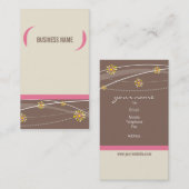 名刺ブライトはっきりしたブラケットクリームモチャピンク 名刺 (正面/裏面)