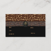 名刺ブラックアニマルレザーブラウンベルト 名刺 (裏面)