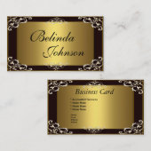 名刺ブラックエレガント金ゴールドエリート 名刺 (正面/裏面)