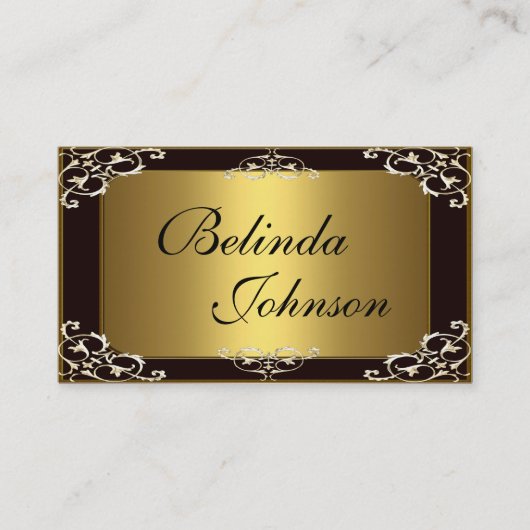 名刺ブラックエレガント金ゴールドエリート 名刺 (正面)