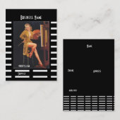 名刺ブラックピンアップガールヴィンテージレトロ 名刺 (正面/裏面)