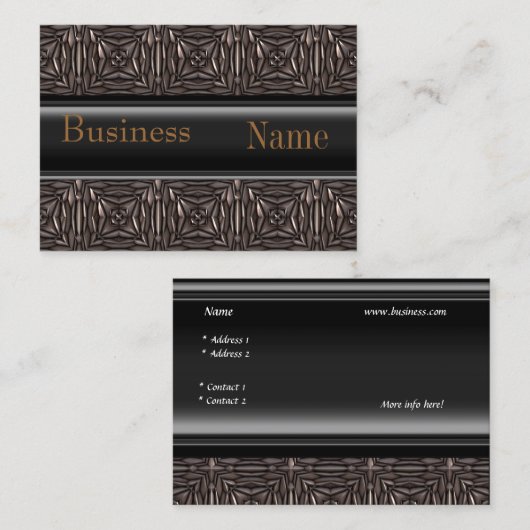 名刺ブラックブラウンメタルルックエンボス 名刺 (正面/裏面)