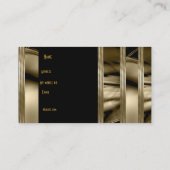 名刺ブラック古い金ゴールドアールデコフローラ 名刺 (裏面)