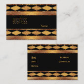 名刺ブラック古い金ゴールドインカパターン 名刺 (正面/裏面)