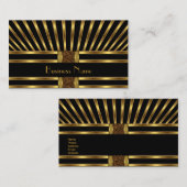 名刺ブラック金ゴールドストライプ曲線3 名刺 (正面/裏面)