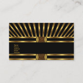 名刺ブラック金ゴールドストライプ曲線3 名刺 (裏面)