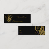 名刺ブラック金ゴールドフローラスキン スキニー名刺 (正面/裏面)