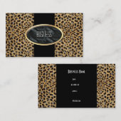 名刺ブラック金ゴールド動物ヒョウ 名刺 (正面/裏面)