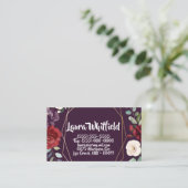 名刺プラムパープルバラ金ゴールド幾何学模様 名刺 (スタンド正面)