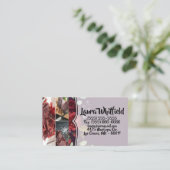 名刺プラムパープルバラ金ゴールド幾何学的 名刺 (スタンド正面)