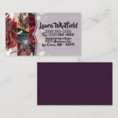 名刺プラムパープルバラ金ゴールド幾何学的 名刺 (正面/裏面)